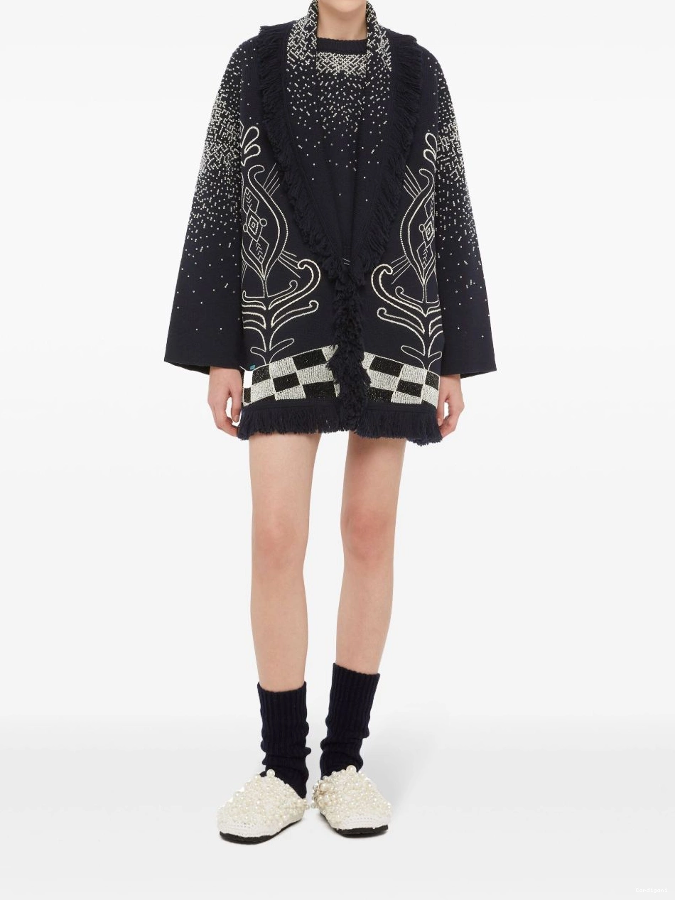 Affordable Women bead-embellished cardigan virgin-wool Alanui 0401